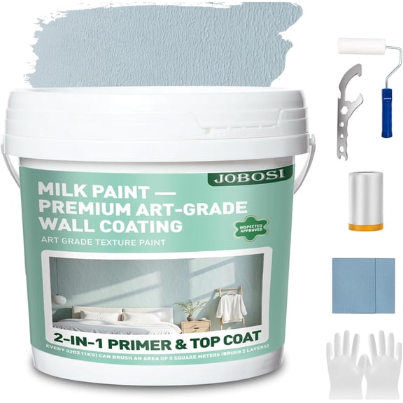 Interior Wall Paint ,1 Gallon Cerulean Blue House PaintInterior Paint for Walls - Interiorpaint Formula, Resists Cracking and Moisture, Ideal for DIY
