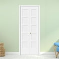thumbnail image 1 of Interior White Primed Shaker 5 panel Solid Wood Core Bifold Closet Doors With Hardware Kit, 1 of 7