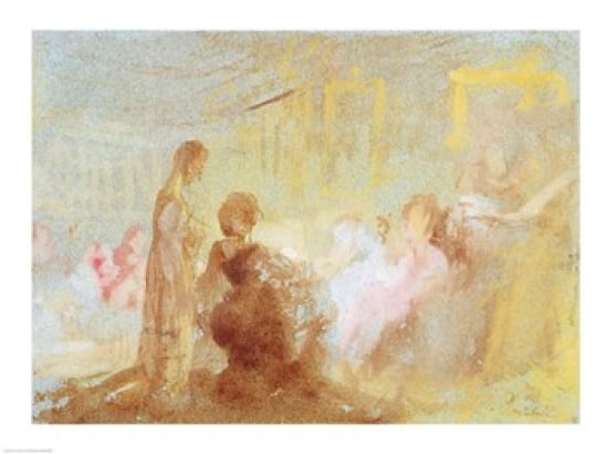 Interior at Petworth House with people in conversation 1830 Canvas Art - JMW Turner (36 x 24)