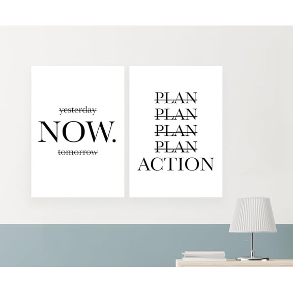 Interior design Vertical Canvas Wall Paper Poster Pack - Set of 2, A3 Size, 12x18 inch Unframed Art Prints - Home, Bedroom, Living Room & Decor - Aesthetic, Matt Finish