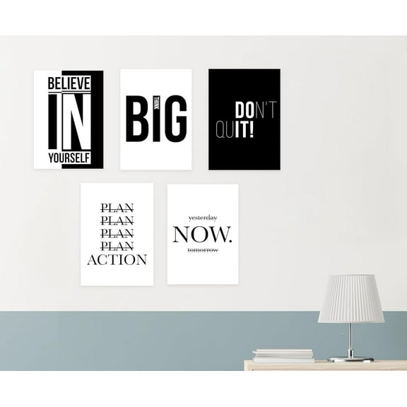 Interior design Vertical Wall Paper Poster Pack - Set of 5, A4 Size, 9x12 inch Unframed Art Prints - Home, Bedroom, Living Room & Decor - Aesthetic, Matt Finish