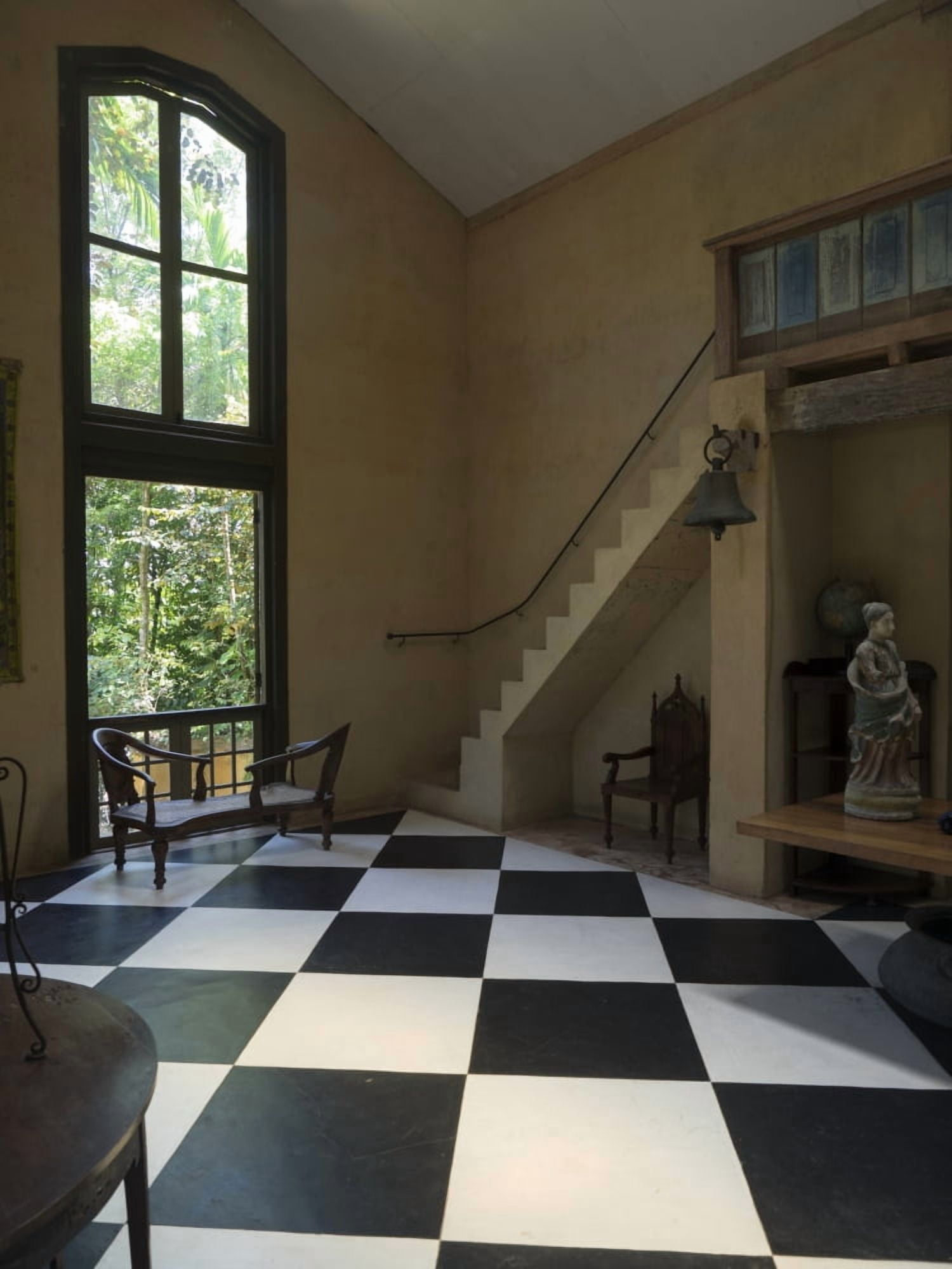 Interior of main house at Lunuganga (home of Geoffrey Bawa one of Sri Lankas most famous 20th c architects) Bentota Southern Province Sri Lanka Canvas Art - Panoramic Images (12 x 16)