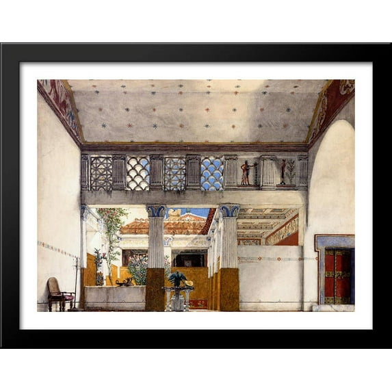 Interior of Caius Martius House 36x28 Large Black Wood Framed Print Art by Sir Lawrence Alma Tadema