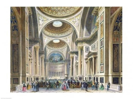 Interior of La Madeleine Paris Canvas Art - Ph Benoist (36 x 24)