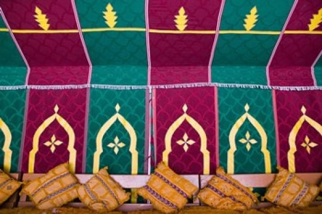 Interior of Moroccan Dinner Tent Hotel Ksar Tinsouline Zagora Draa Valley Morocco Canvas Art - Walter Bibikow DanitaDelimont (17 x 11)