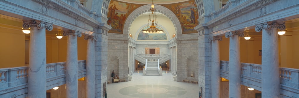 Interior of Utah State Capitol Salt Lake City Utah Canvas Art - Panoramic Images (36 x 12)