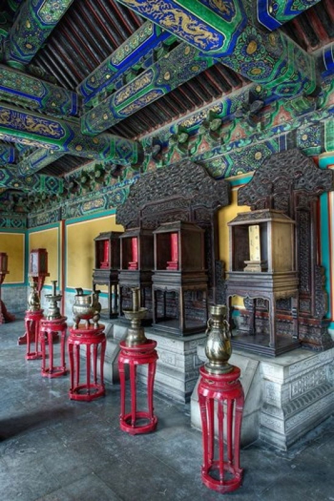 Interior of West Annex Hall Temple of Heaven Beijing China Canvas Art - Adam Jones DanitaDelimont (11 x 17)