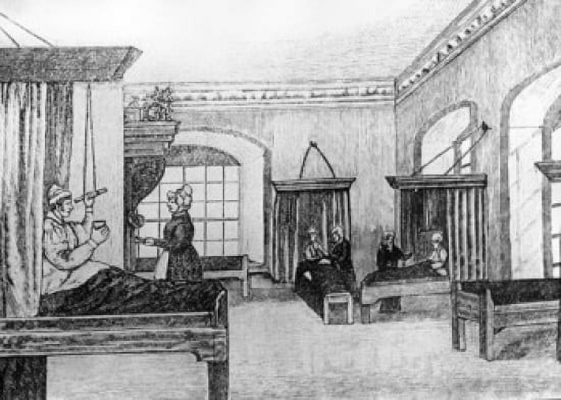 Interior of a British Hospital by artist unknown ca 1840 Canvas Art - (18 x 24)