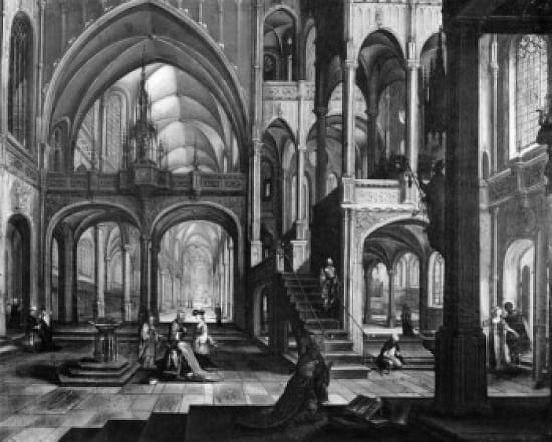 Interior of a Church by Hendrick Aerts 1570-1628 Canvas Art - Hendrick Aerts (18 x 24)