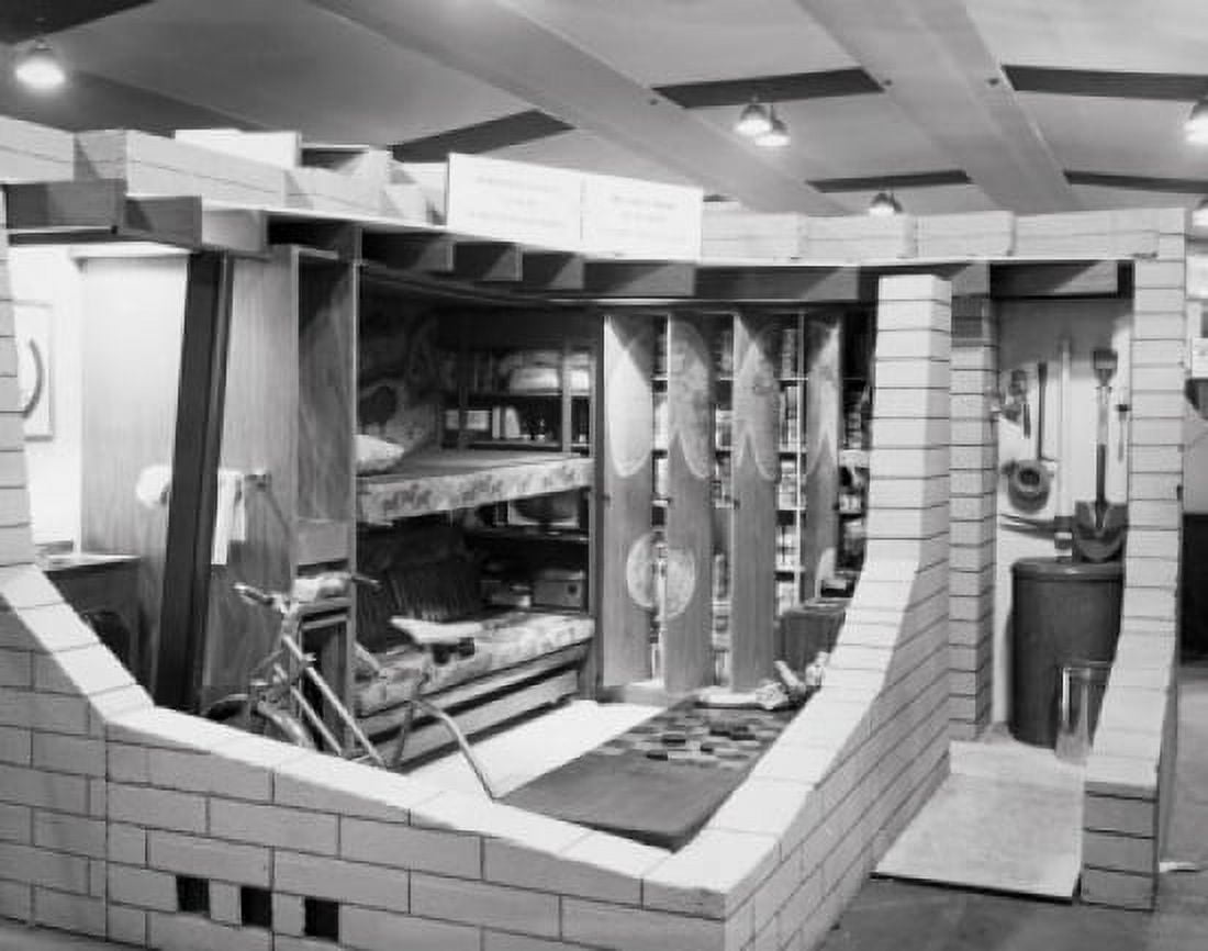 Interior of a fallout shelter model Canvas Art - (18 x 24)