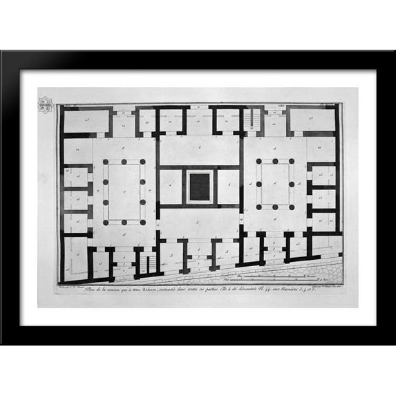 Interior of a shop to the right on entering the house aforesaid 38x28 Large Black Wood Framed Print Art by Giovanni Battista Piranesi