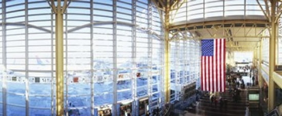 Interior of an airport Ronald Reagan Washington National Airport Washington DC USA Canvas Art - Panoramic Images (30 x 13)