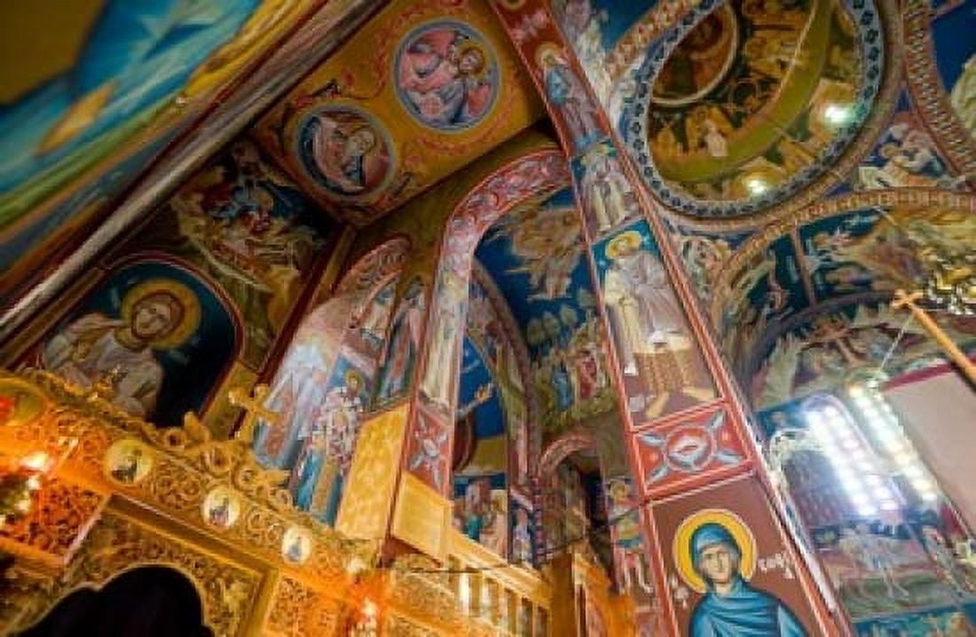 Interior of church in Rethymnon Crete Greece Canvas Art - Scott T Smith DanitaDelimont (35 x 23)