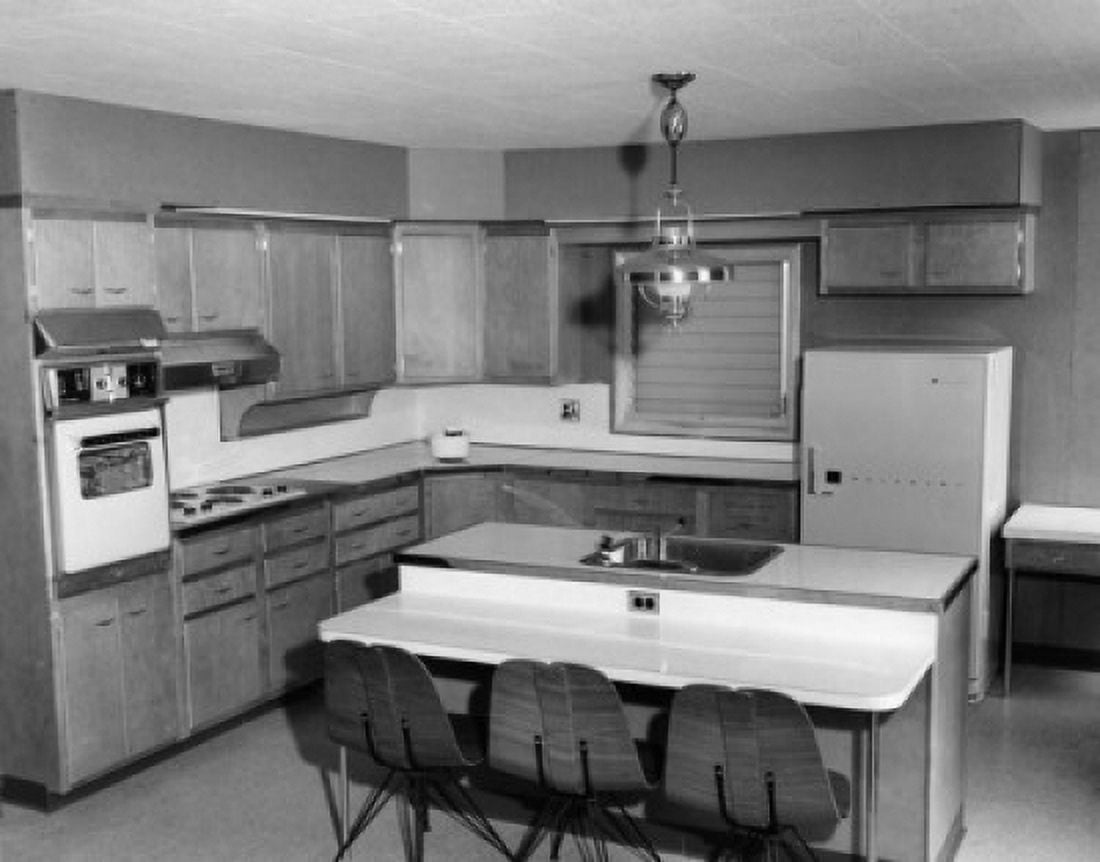 Interior of kitchen in 1950s style Canvas Art - (24 x 36)