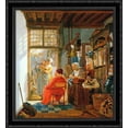 thumbnail image 1 of Interior of wool and sheetshop 28x32 Large Black Ornate Wood Framed Canvas Art by Abraham van Strij, 1 of 2