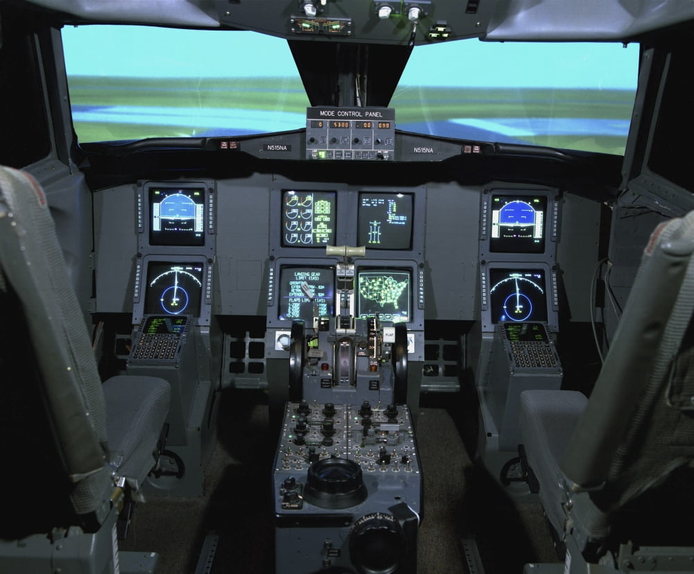 Interior view of an aircraft flight simulator Canvas Art - Stocktrek Images (31 x 26)