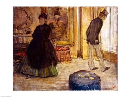 Interior with Two Figures 1869 Canvas Art - Edgar Degas (24 x 18)