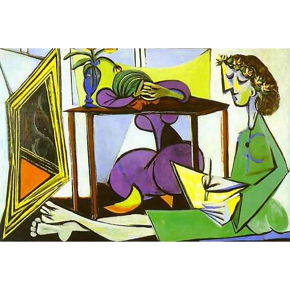 Interior with a Girl Drawing Pablo Picasso - CANVAS OR PRINT WALL ART