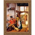 thumbnail image 1 of Interior with soldier and maid 24x20 Gold Ornate Wood Framed Canvas Art by Abraham van Strij, 1 of 2