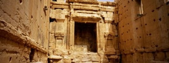 Interiors of Cella the hollies part of a temple Palmyra Syria Canvas Art - Panoramic Images (30 x 12)