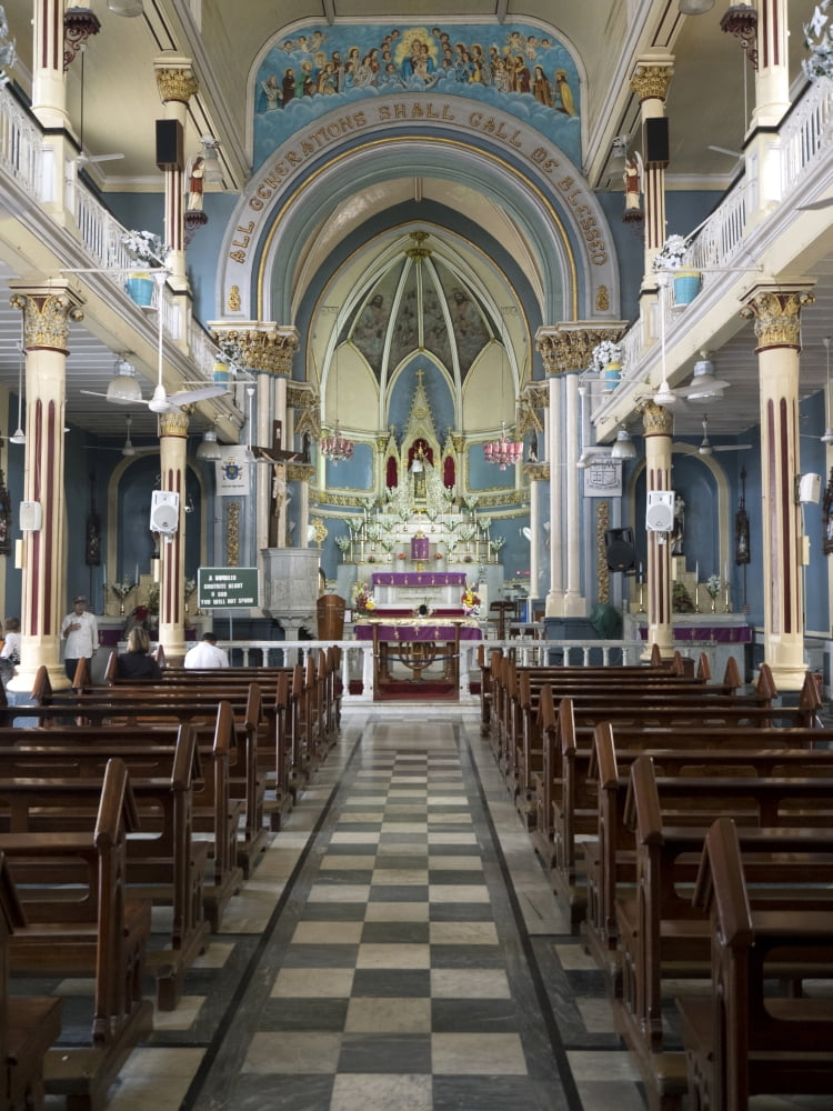 Interiors of Mount Mary Church Bandra Mumbai Maharashtra India Canvas Art - Panoramic Images (12 x 16)