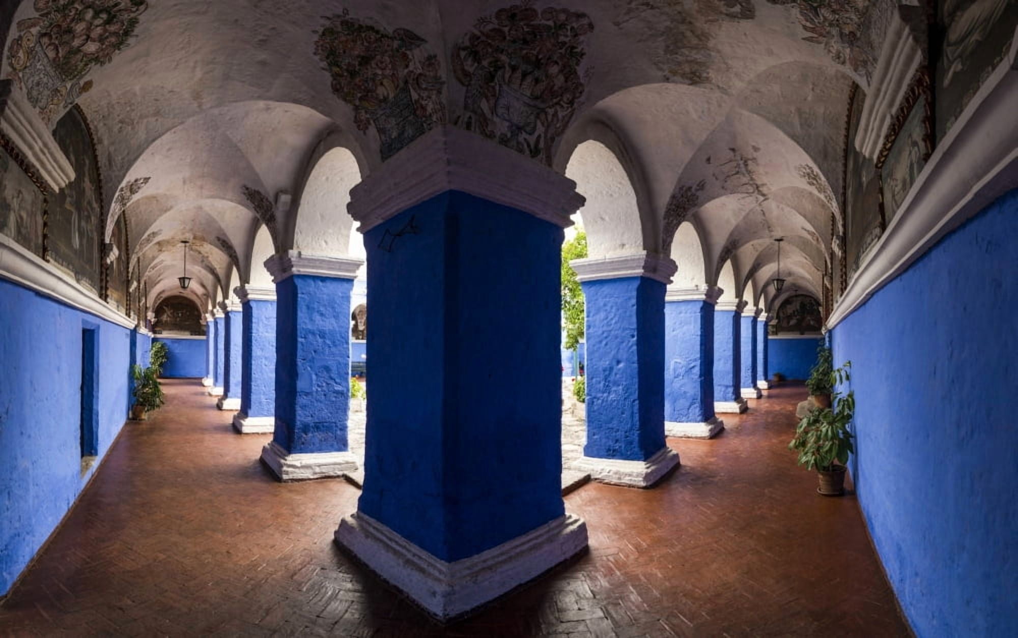 Interiors of Santa Catalina Monastery Arequipa Region Peru Canvas Art - Panoramic Images (40 x 24)