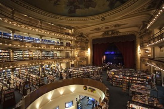Interiors of a bookstore El Ateneo Avenida Santa Fe Buenos Aires Argentina Canvas Art - Panoramic Images (36 x 24)
