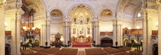 Interiors of a cathedral Berlin Cathedral Berlin Germany Canvas Art - Panoramic Images (36 x 13)