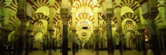 Interiors of a cathedral La Mezquita Cathedral Cordoba Cordoba Province Spain Canvas Art - Panoramic Images (36 x 12)