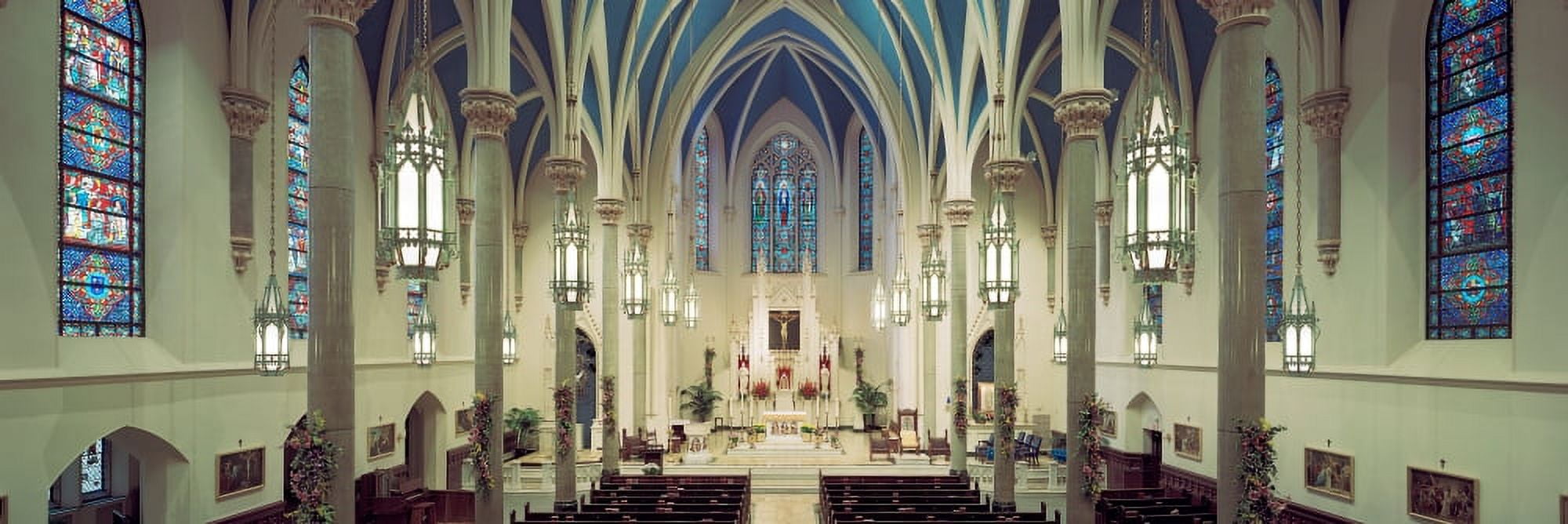 Interiors of a cathedral St Marys Cathedral Peoria Illinois USA Canvas Art - Panoramic Images (12 x 36)