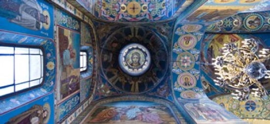 Interiors of a church Church of The Savior On Spilled Blood St Petersburg Russia Canvas Art - Panoramic Images (24 x 12)