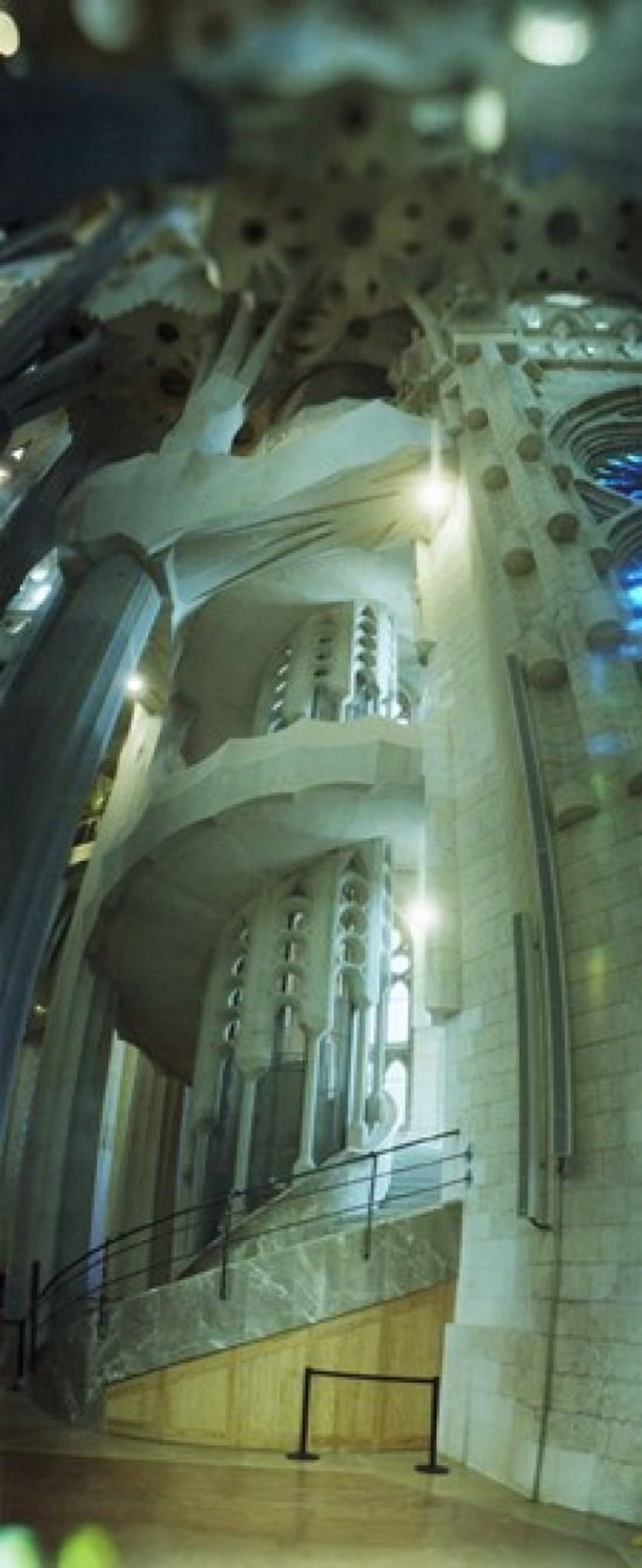 Interiors of a church designed by Catalan architect Antonio Gaudi Sagrada Familia Barcelona Catalonia Spain Canvas Art - Panoramic Images (30 x 13)