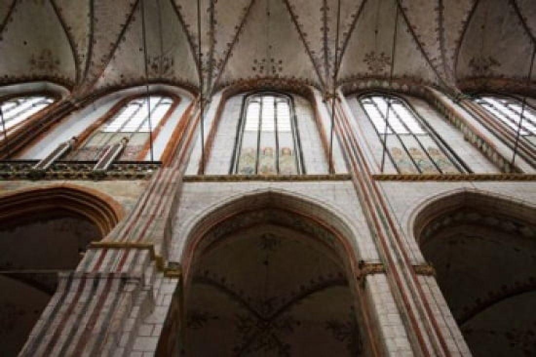 Interiors of a gothic church St Marys Church Lubeck Schleswig-Holstein Germany Canvas Art - Panoramic Images (36 x 24)