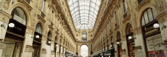 Interiors of a hotel Galleria Vittorio Emanuele II Milan Italy Canvas Art - Panoramic Images (36 x 13)