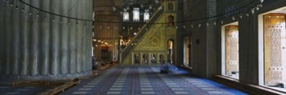 Interiors of a mosque Blue Mosque Istanbul Turkey Canvas Art - Panoramic Images (18 x 6)