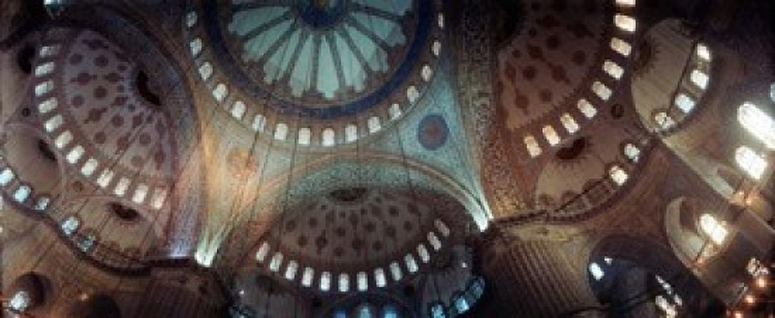 Interiors of a mosque Blue Mosque Istanbul Turkey Canvas Art - Panoramic Images (30 x 13)