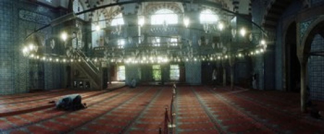 Interiors of a mosque Rustem Pasha mosque Istanbul Turkey Canvas Art - Panoramic Images (30 x 13)