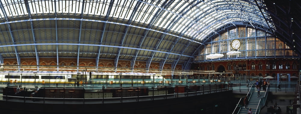 Interiors of a railroad station St Pancras Railway Station Somers Town London England Canvas Art - Panoramic Images (27 x 9)