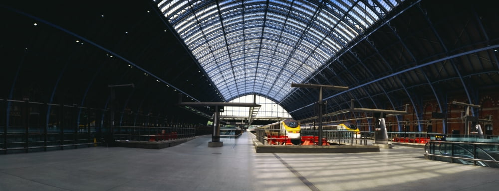 Interiors of a railroad station St Pancras Railway Station Somers Town London England Canvas Art - Panoramic Images (36 x 12)