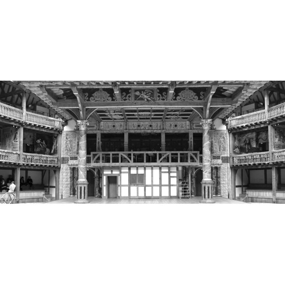 Interiors of a stage theater Globe Theatre London England Canvas Art - Panoramic Images (13 x 30)