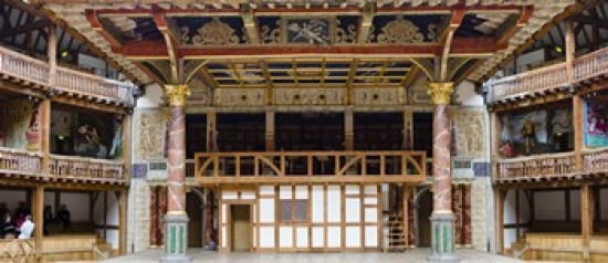 Interiors of a stage theater Globe Theatre London England Canvas Art - Panoramic Images (30 x 13)