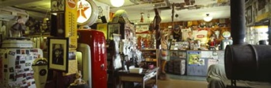Interiors of a store Route 66 Hackenberry Arizona USA Canvas Art - Panoramic Images (36 x 12)