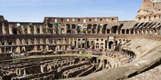 Interiors of an amphitheater Coliseum Rome Lazio Italy Canvas Art - Panoramic Images (24 x 12)