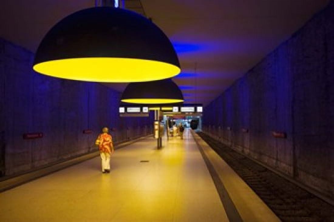 Interiors of an underground station Westfriedhof Munich U-Bahn Munich Bavaria Germany Canvas Art - Panoramic Images (36 x 24)