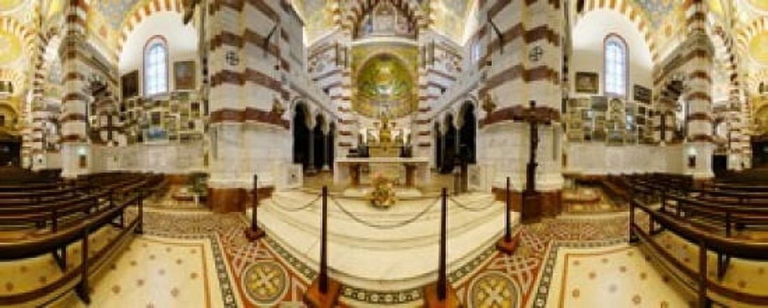Interiors of the basilica Notre Dame De La Garde Marseille Bouches-du-Rhone Provence-Alpes-Cote DAzur France Canvas Art - Panoramic Images (30 x 12)