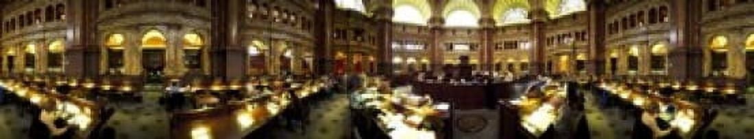 Interiors of the main reading room of a library Library Of Congress Washington DC USA Canvas Art - Panoramic Images (22 x 4)