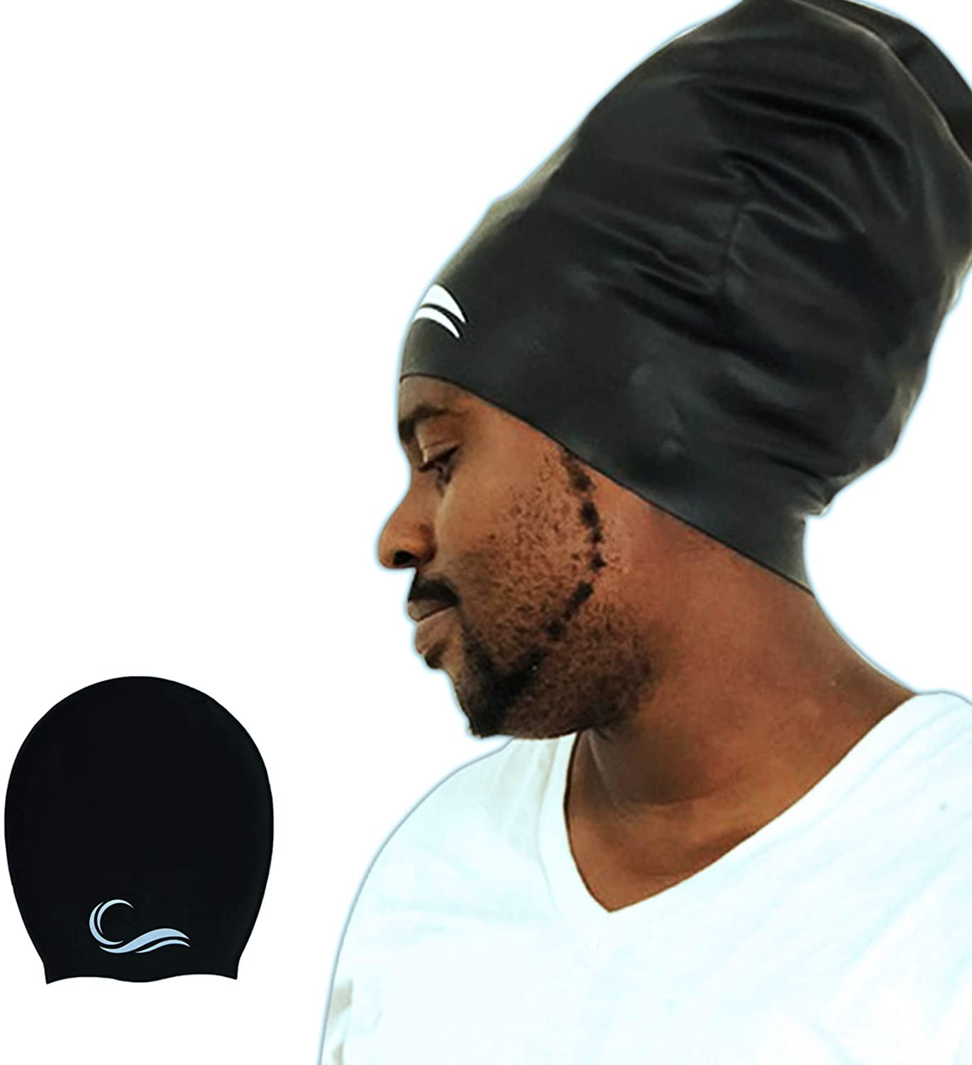 Interlaken Waterproof Long Hair Dreadlock Swim Cap with Extra Pouch, Large, Multicolor, 0.33 lbs