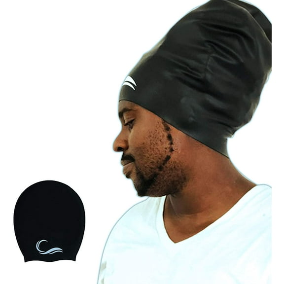 Interlaken Waterproof Long Hair Dreadlock Swim Cap with Extra Pouch, Large, Multicolor, 0.33 lbs