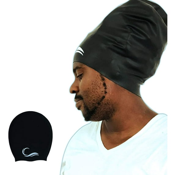 Interlaken Waterproof Long Hair Dreadlock Swim Cap with Extra Pouch, Large, Multicolor, 0.33 lbs