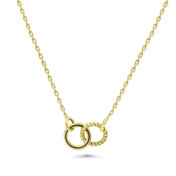 Interlock Circle Necklace in 14 Karat Solid Gold | Dainty Gold Minimalist Necklace | Handcrafted Interlock Necklace | Layering Necklace